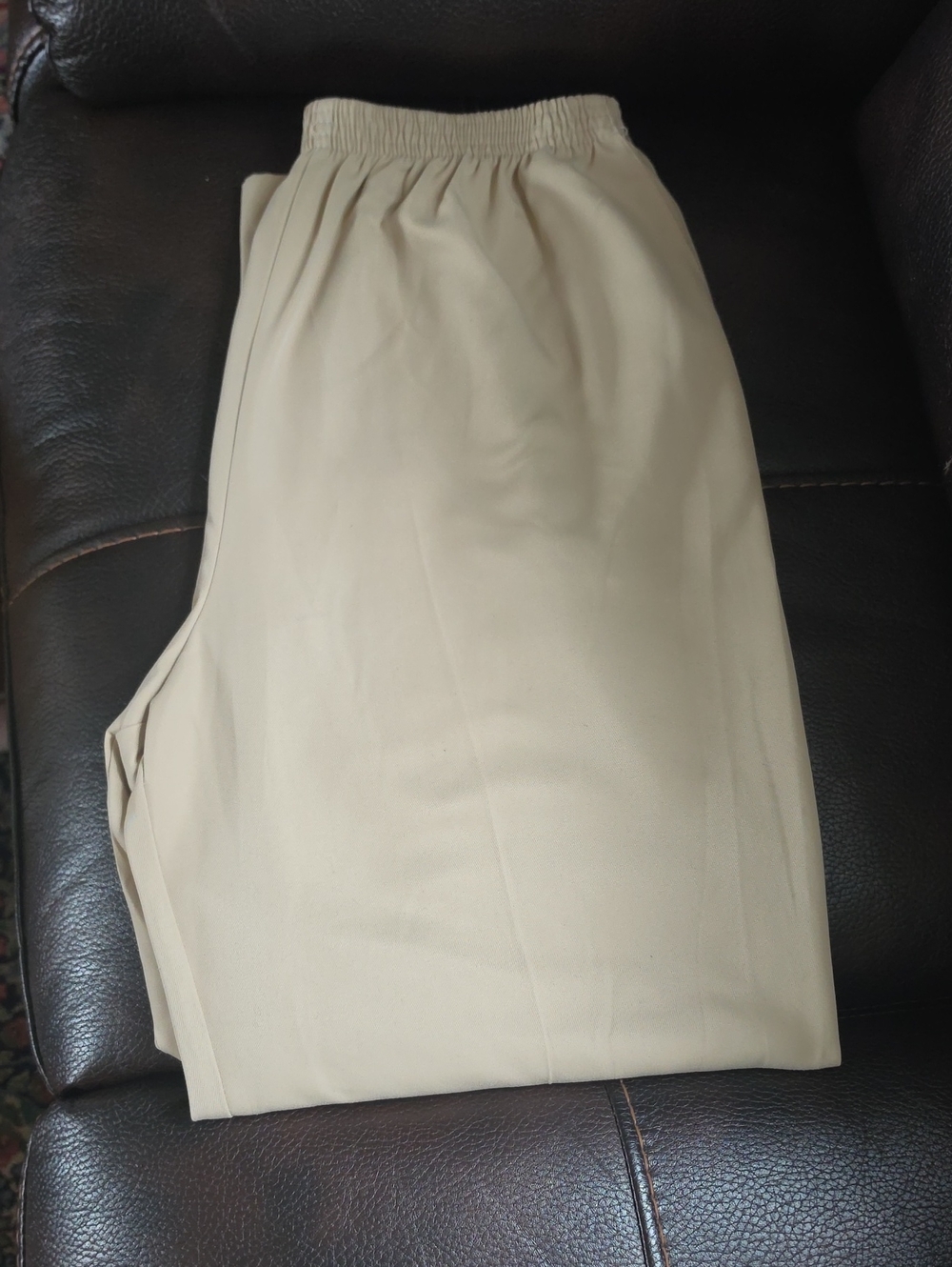 Alfred Dunner Light Tan Elastic-Waist Chinos